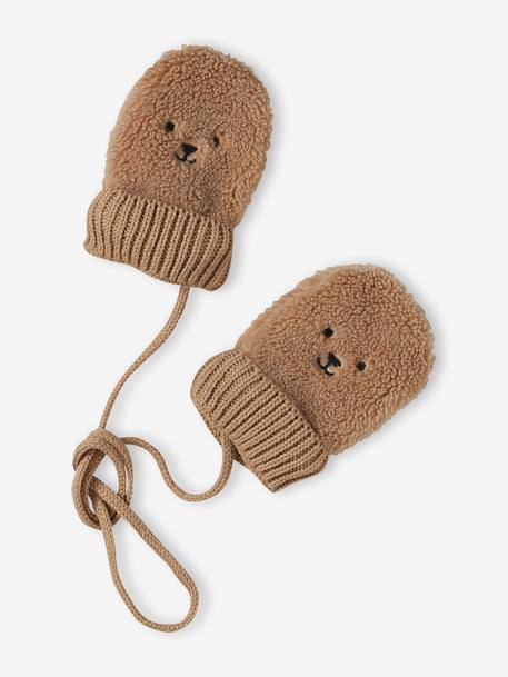 Kerstset muts teddybeer, snood en wanten baby pecannoot - vertbaudet enfant 
