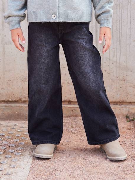 Jean fille large bleu moyen+denim black+denim brut+denim gris+stone - vertbaudet enfant 