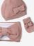 Coffret noël bébé bonnet snood moufles rose poudré - vertbaudet enfant 
