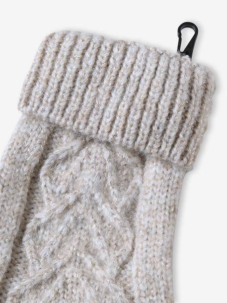 Coffret Noël fille bonnet + snood + moufles/gants beige chiné - vertbaudet enfant 