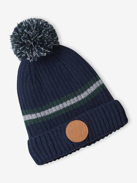 Coffret Noël bonnet renne + snood + moufles/gants garçon marine - vertbaudet enfant 