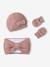 Coffret noël bébé bonnet snood moufles rose poudré - vertbaudet enfant 