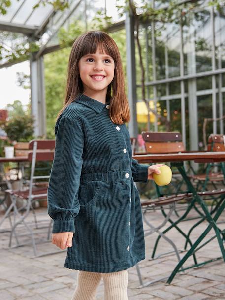 Robe en velours fille mauve+vert sapin - vertbaudet enfant 