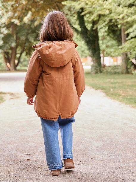 Parka fille à capuche doublée imitation fourrure bois de rose+camel+marine+noir - vertbaudet enfant 