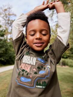 Jongens-T-shirt, poloshirt, souspull-T-shirt met 2-in-1 effect voor jongens 