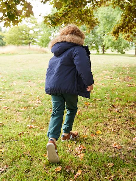 Parka garçon à capuche doublée polaire marine - vertbaudet enfant 