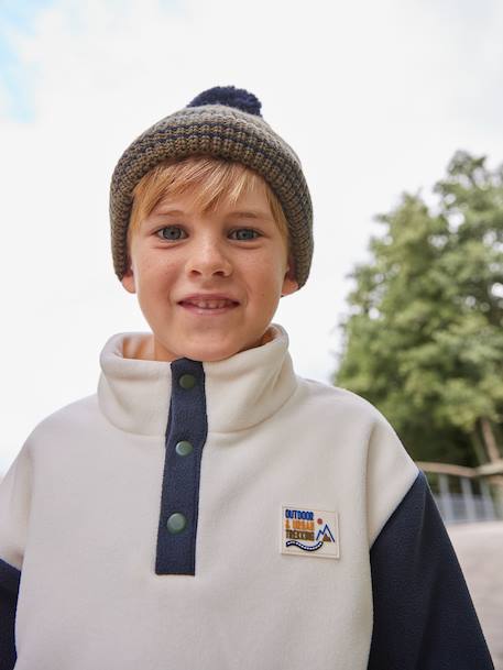 Fleece sweater voor jongens met lange mouwen groen - vertbaudet enfant 