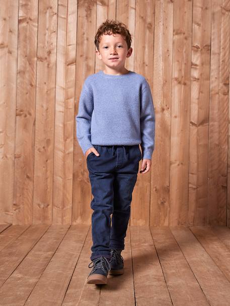 Pull en maille mousseuse garçon blanc chiné+bleu chiné - vertbaudet enfant 