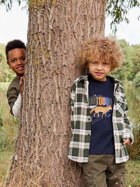Chemise flanelle carreaux GA doublée Sherpa carreaux vert - vertbaudet enfant 