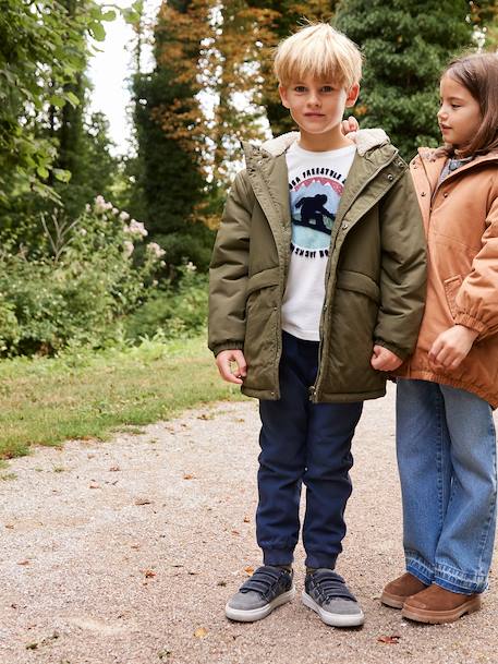 Pantalon style jogger doublé polaire garçon facile à enfiler encre+NOISETTE+vert sapin - vertbaudet enfant 