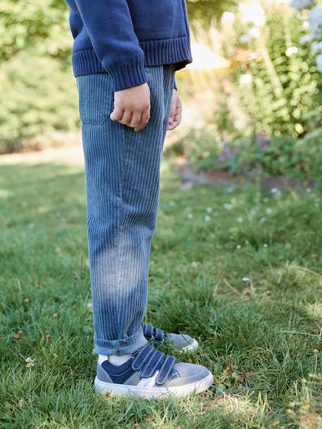 Pantalon en velours côtelé garçon facile à enfiler bleu ardoise+marine+vert sapin - vertbaudet enfant 