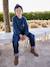 Jean garçon droit à revers denim brut - vertbaudet enfant 