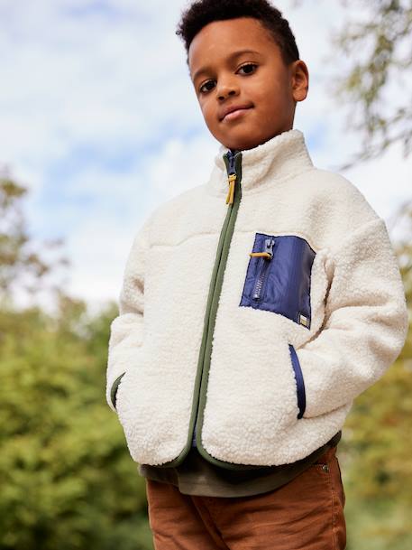 Gilet Sherpa Garçon caramel - vertbaudet enfant 