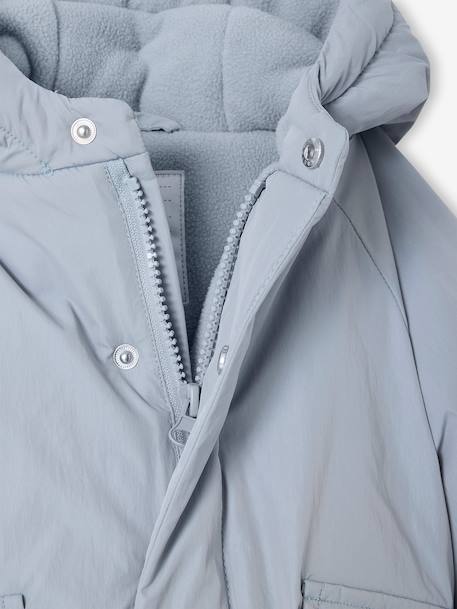 Donsjack voor baby met capuchon en fleecevoering ijsblauw - vertbaudet enfant 