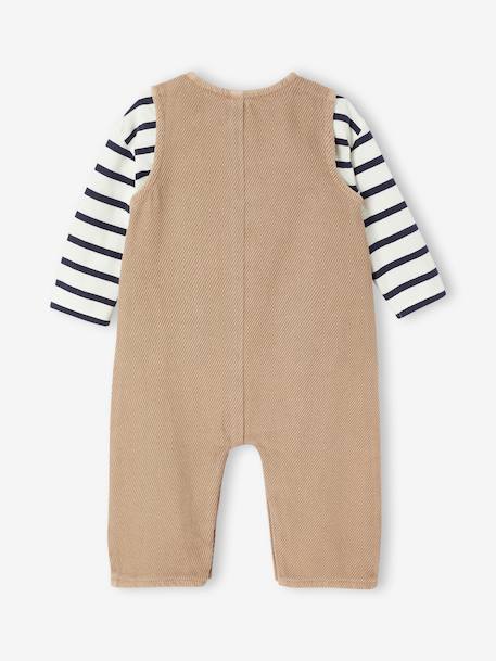 Ensemble T-shirt + combinaison rayé noix de pécan - vertbaudet enfant 