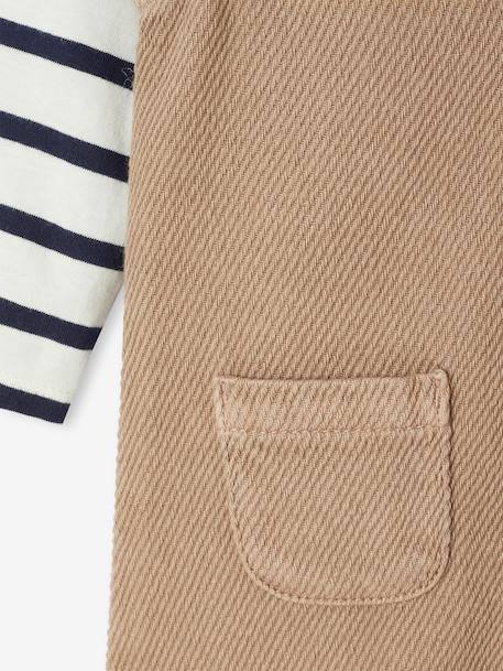 Ensemble T-shirt + combinaison rayé noix de pécan - vertbaudet enfant 