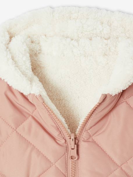 Doudoune bébé réversible vieux rose - vertbaudet enfant 