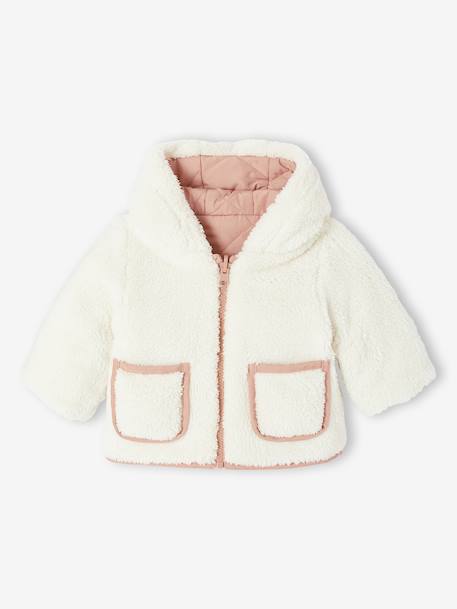 Doudoune bébé réversible vieux rose - vertbaudet enfant 