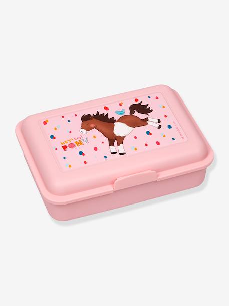 Meisjes lunchtrommel PONYHOF DIE SPIEGELBURG, klein model oudroze - vertbaudet enfant 