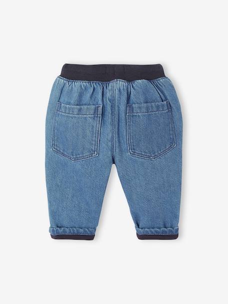 Jeans voor baby's met voering en elastische taille stone - vertbaudet enfant 