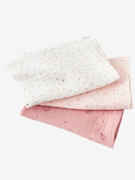 Lot de 3 langes personnalisables en gaze de coton NUDE IMPRIME - vertbaudet enfant 