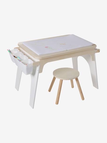 Table de dessin et briques de construction en bois FSC® blanc - vertbaudet enfant 