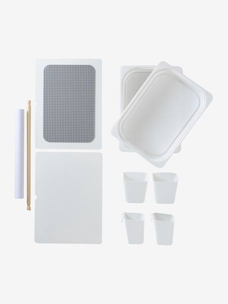 Table de dessin et briques de construction en bois FSC® blanc - vertbaudet enfant 
