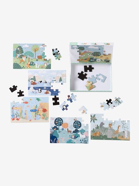 Koffer met 6 magnetische puzzels meerkleurig - vertbaudet enfant 