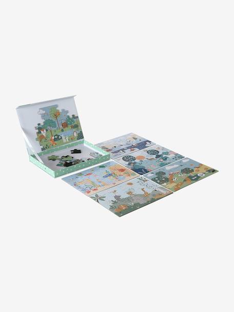 Koffer met 6 magnetische puzzels meerkleurig - vertbaudet enfant 