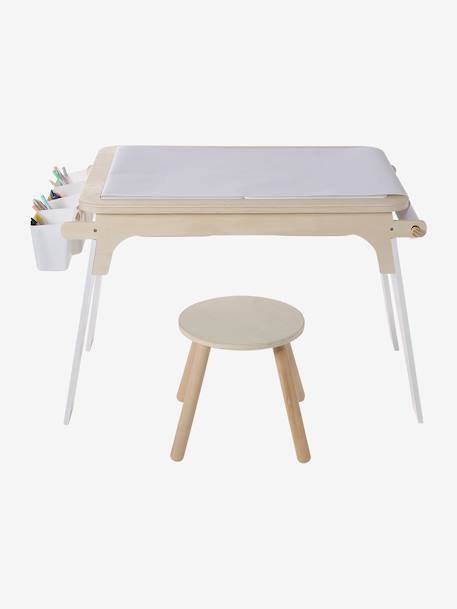 Table de dessin et briques de construction en bois FSC® blanc - vertbaudet enfant 