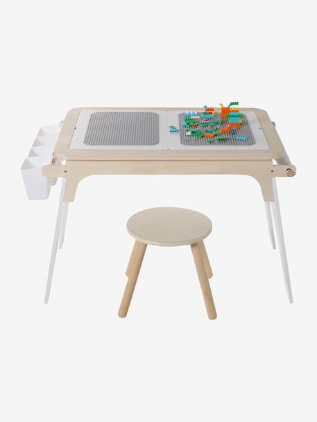 Table de dessin et briques de construction en bois FSC® blanc - vertbaudet enfant 