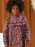 Robe fille flanelle imprimée fleurs prune - vertbaudet enfant 