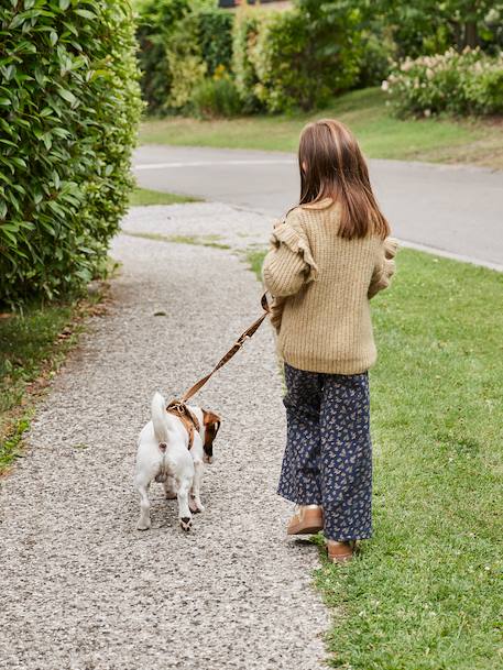 Pull fille à volants et torsades beige doré - vertbaudet enfant 