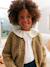 Gilet fille en maille mousseuse camel+olive - vertbaudet enfant 