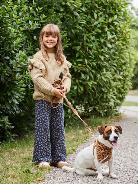 Pull fille à volants et torsades beige doré - vertbaudet enfant 