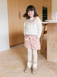 Meisje-Short-Short voor meisjes in fluweel / velours in paper bag stijl 