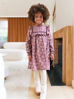 -Robe fille flanelle imprimée fleurs 