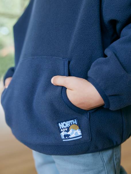 Sweat à capuche en polaire garçon bleu ardoise - vertbaudet enfant 