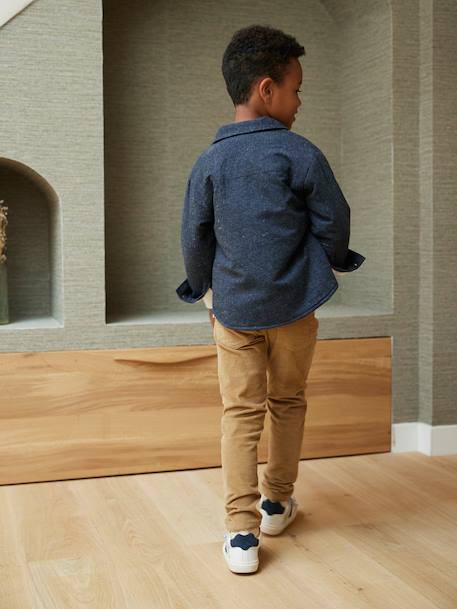 Chemise en flanelle doublée garçon gris chiné - vertbaudet enfant 