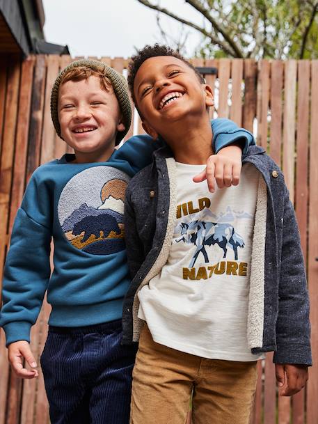 Tee-shirt manches longues garçon écru - vertbaudet enfant 
