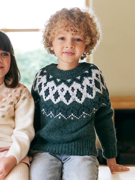 Garçon-Pull jacquard garçon col rond 