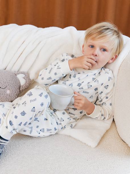 Set van 2 Pyjama's fluweel / velours Sneeuw Jongen groen - vertbaudet enfant 