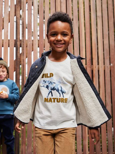 Tee-shirt manches longues garçon écru - vertbaudet enfant 