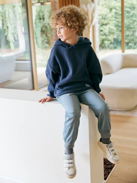 Sweat à capuche en polaire garçon bleu ardoise - vertbaudet enfant 