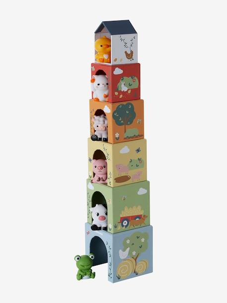 Tour de cubes avec marionnettes à doigts vert - vertbaudet enfant 