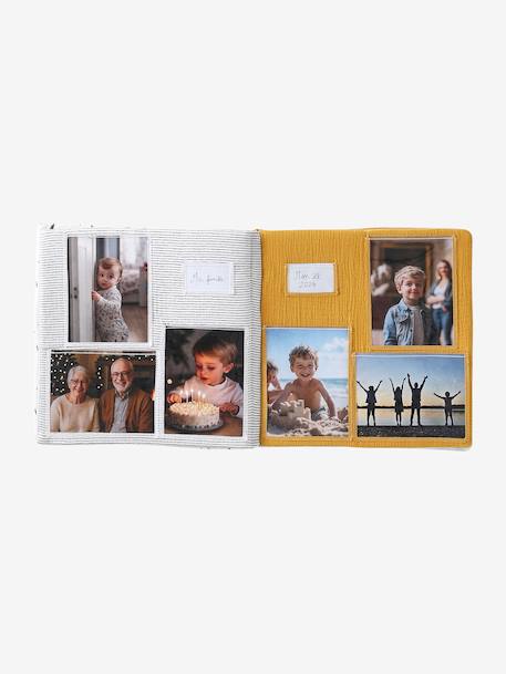 Grand livre photo personnalisable écru+jaune - vertbaudet enfant 
