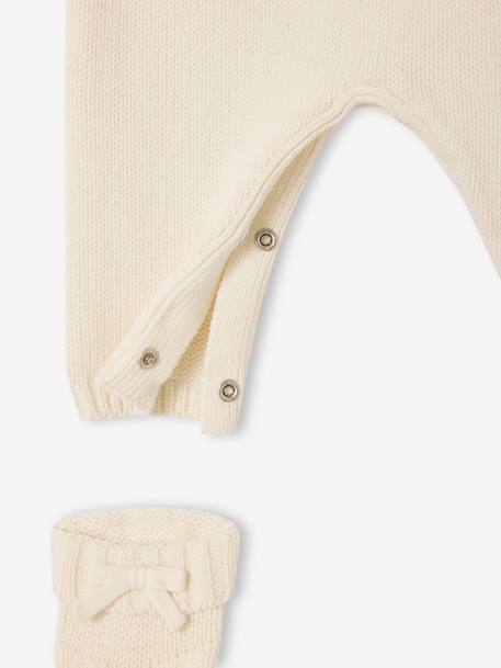 2-delige babyset met tricot babypakje + sokken in thema Kerst ecru - vertbaudet enfant 
