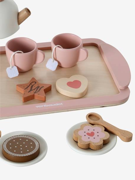 Service à thé en bois FSC® rose - vertbaudet enfant 