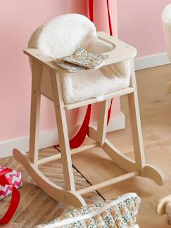 Speelgoed-Poppen-Poppen en toebehoren-Hoge kinderstoel met schommel voor poppen van FSC®-hout 