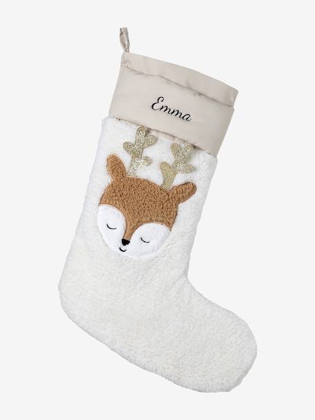 Chaussette Noël renne beige doré - vertbaudet enfant 
